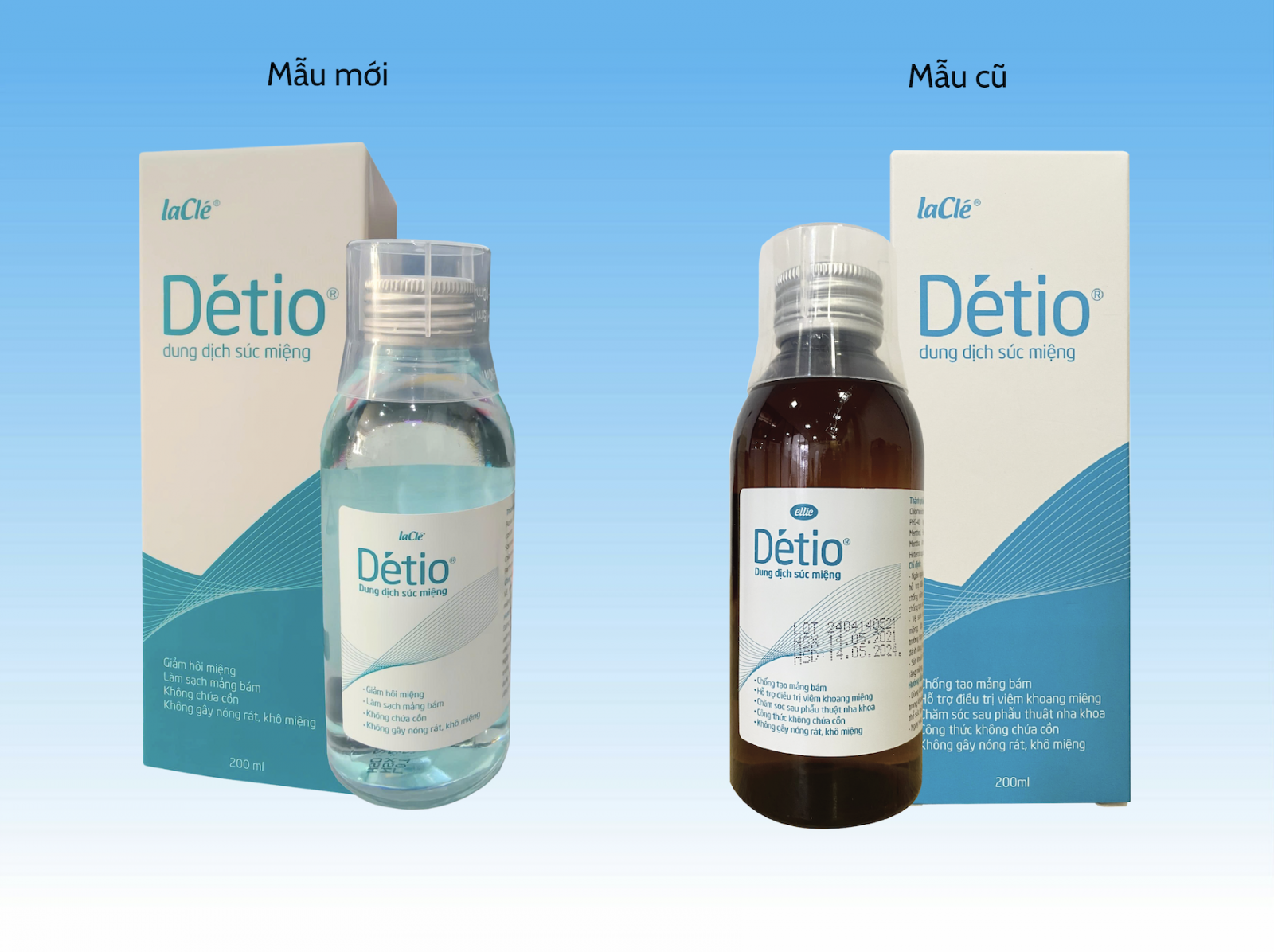 Detio mẫu mới và mẫu cũ
